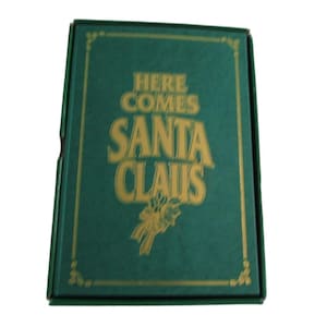 Vintage Mr Christmas Animated Musical Faux Book &quot;Here Comes Santa Claus&quot;
