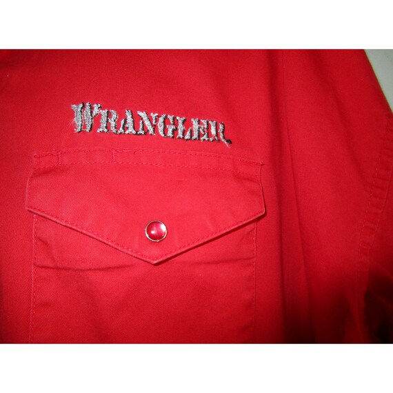 Wrangler Red Pearl Snap Silver Embroidery Vintage… - image 4