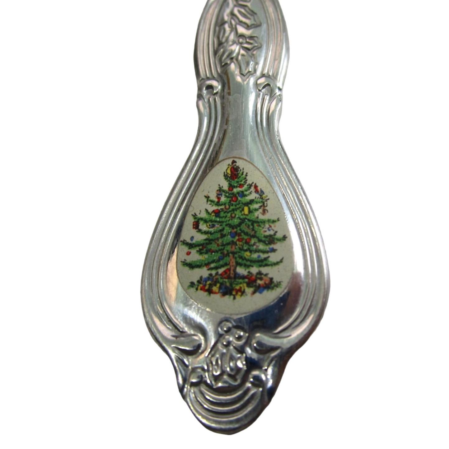 スポード クリスマスツリー ステンレススチール ティースプーン ペア