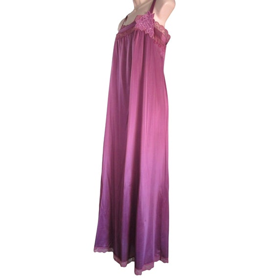 Vintage Flair Purple Plum Chemise Negligee Floral… - image 1