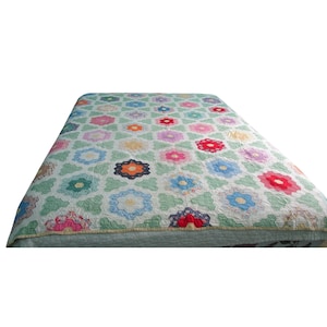 Antique quilt grandmothers flower garden - Etsy 日本