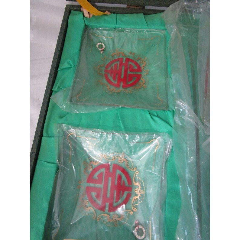 Vintage Hsinchu Glass Works Salladsskålset med presentförpackning Oanvänd bild 7