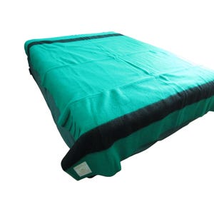 Hudsons Bay Company Four Point Blanket Green Indigo Stripe Gold Stack Label GUC
