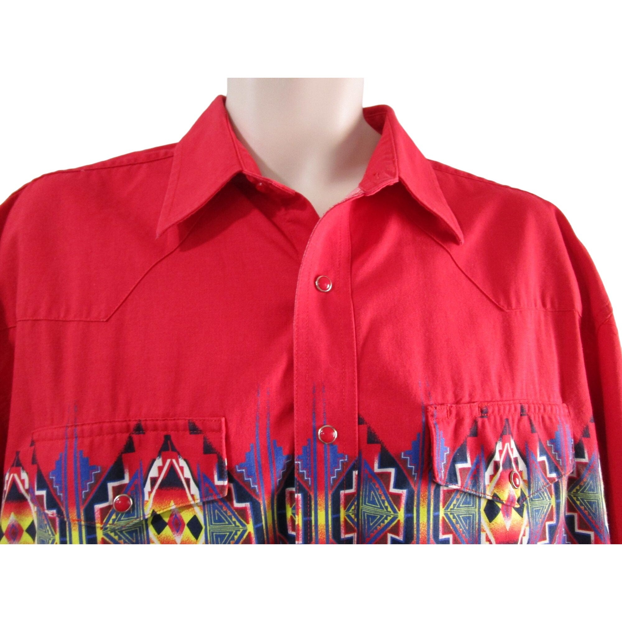 Chemise Western Wrangler Homme – Rouge à Carreaux – Taille L – Snap