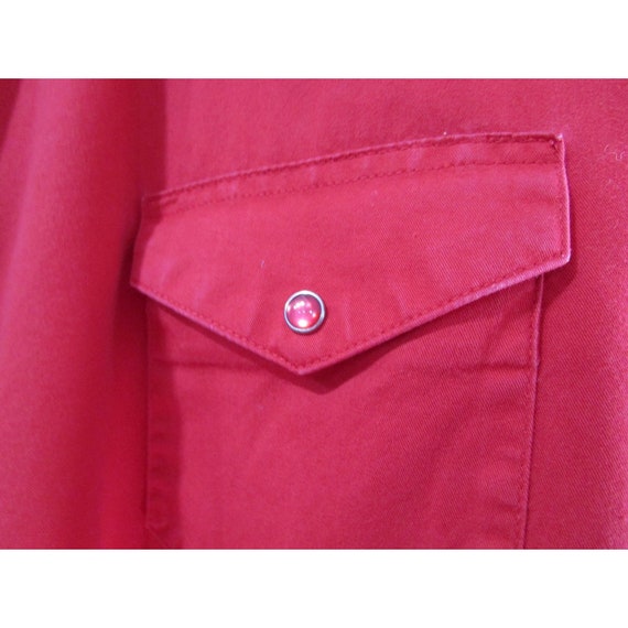 Wrangler Red Pearl Snap Silver Embroidery Vintage… - image 6