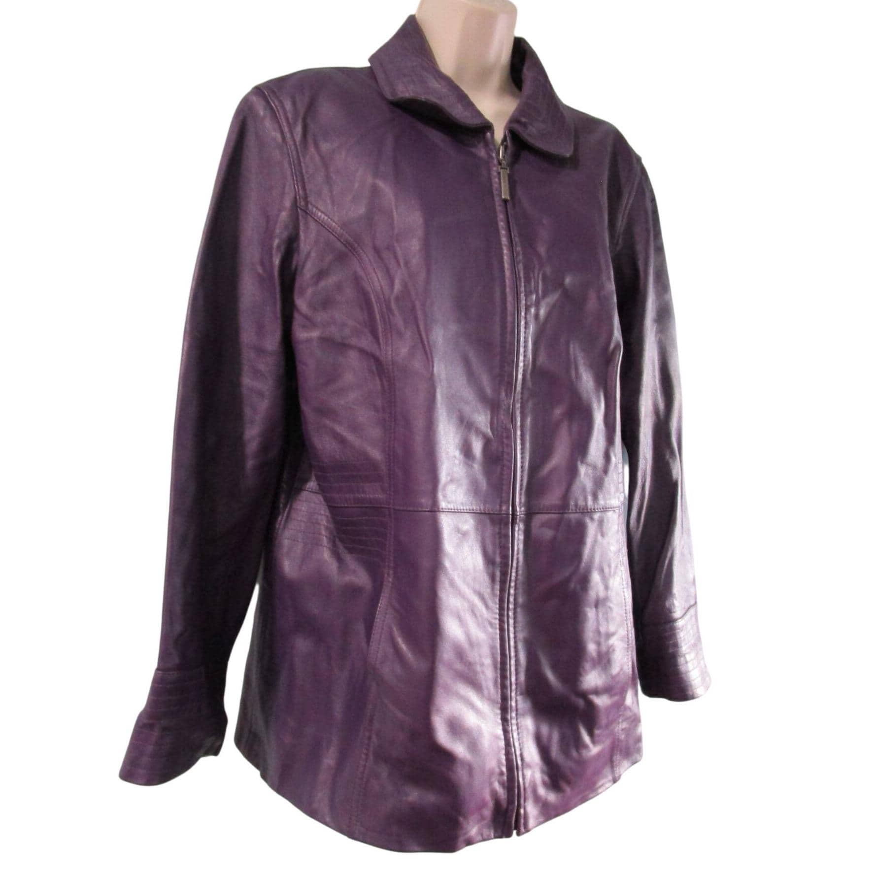 Vintage Purple Lambskin Leather Jacket Preston York Size L GUC - Etsy