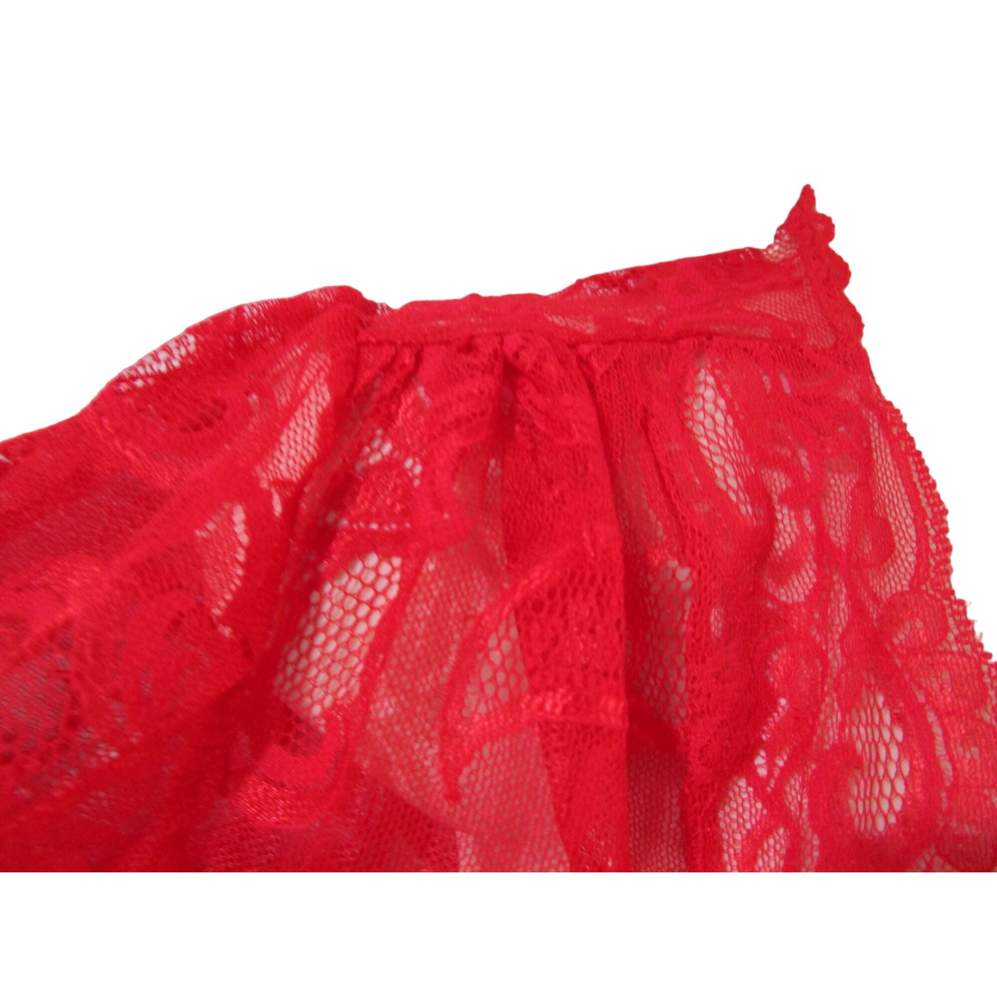 Shortie Red Robe Shirley of Hollywood Red Lace Short Robe Ladies Small Vintage EUC USA ...