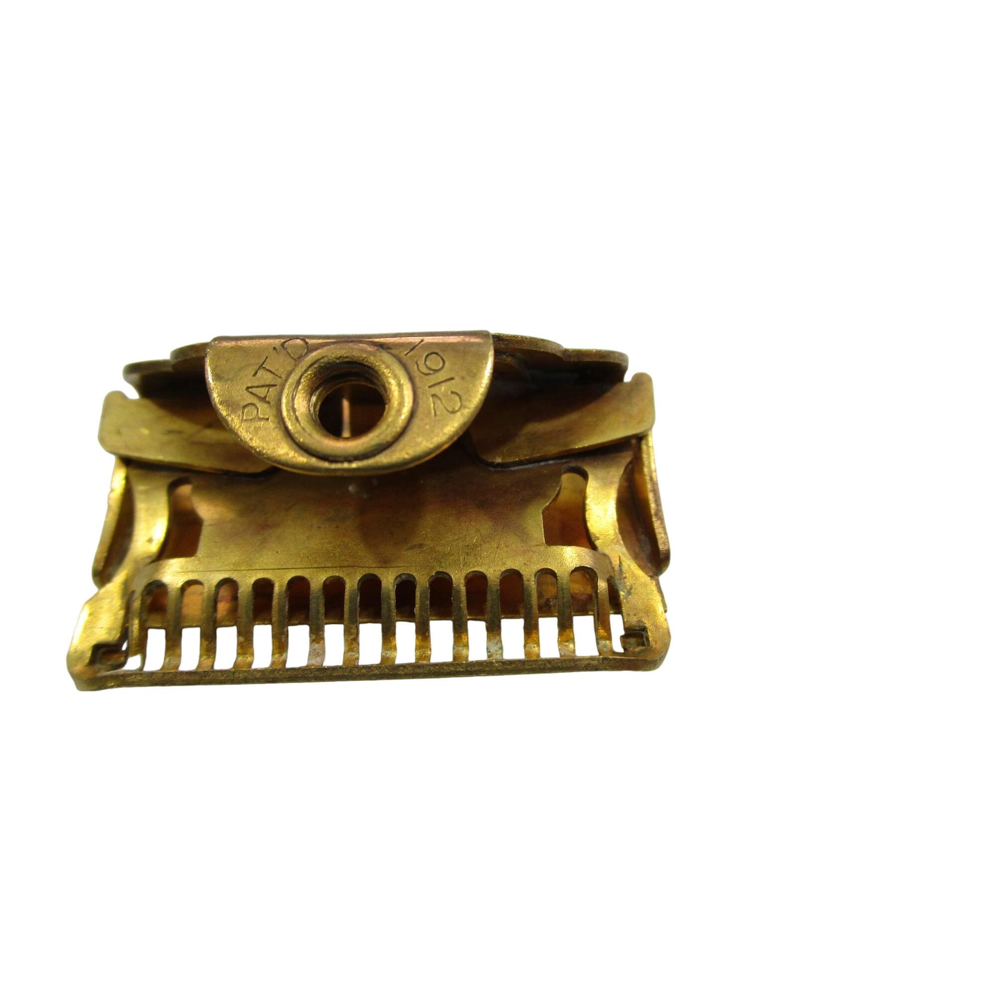 Military WW II Era Vintage Gem Safety Razor Set Gold Tone Bakelite
