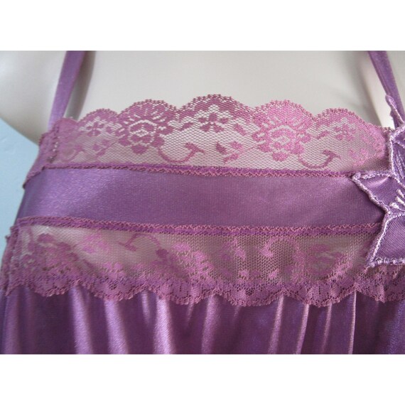 Vintage Flair Purple Plum Chemise Negligee Floral… - image 10