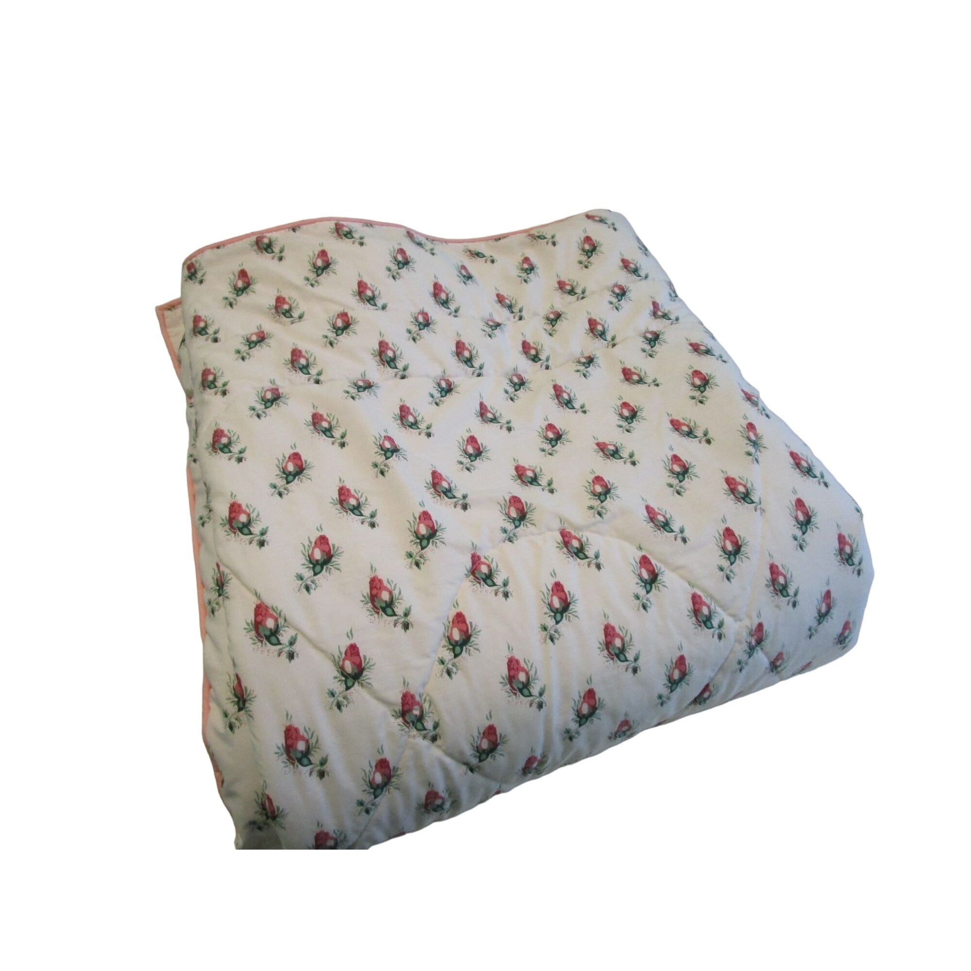 Vintage Laura Ashley Pink Rosebud Ticking Shirt Stripe Twin Full