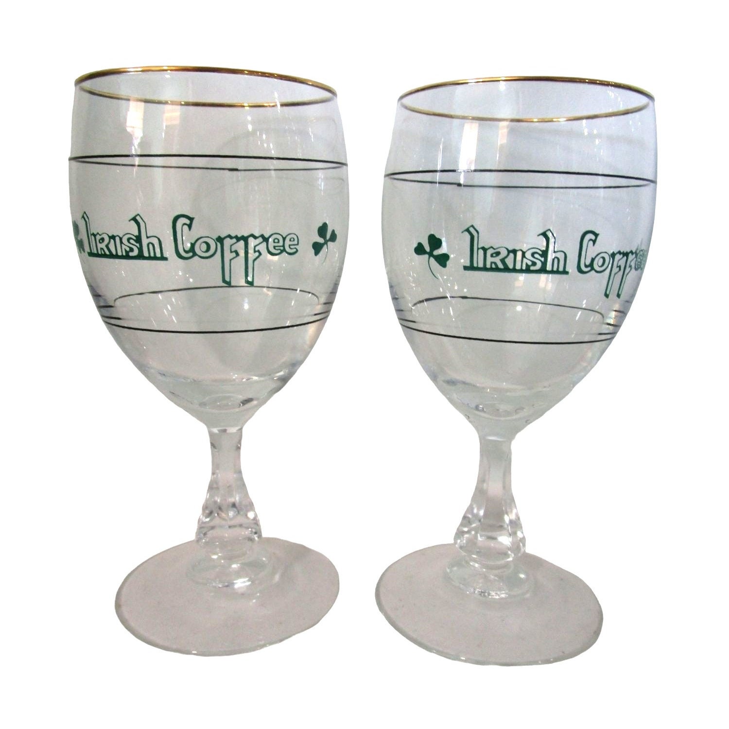 Vintage Irish Coffee Glasses Cristal D'arques One Pair EUC Made in