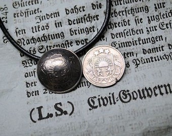 Latvian silver coin necklace Vintage necklaceLatvian 1 lats 1924 coin necklaceSilver necklaceCoin jewelrySilver coinHandmade