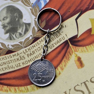 Spanich coin pendant//For key//Spanich coin jewelry//Handmade  coin jewelry//25 pesetas  1980//Espana 82//