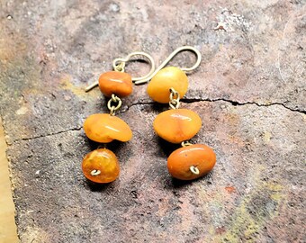 Vintage amber  earrings//Egg yolk butterscotch//Brooch//Baltic amber brooch//Handmade  brooch//Latvian brooch//USSR time//