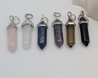 Rose Quartz, Smoky Quartz, Lapis Lazuli, Onyx, Quartz, or Amethyst Crystal Skate Charms; Pendant Charm; Skate Charm; Crystal Charm