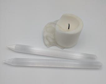 Selenite Pencil Wand; Selenite Crystal; Selenite Crystal Wand; Crystal Wand; Crystal Point; Raw Crystal