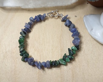 Bracciale Tanzanite e Zoisite; Gioielli con pietre preziose; Gioielli di perline; Braccialetto di perline; Braccialetto di pietre preziose; Tanzanite