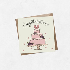 Parabéns Cartão Quadrado de Casamento