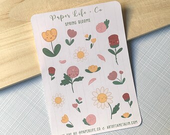 Cute Spring Floral Planner / Bujo Sticker Sheet