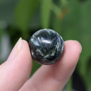 Seraphinite sphere natural gemstone carved rare crystal ball with stand