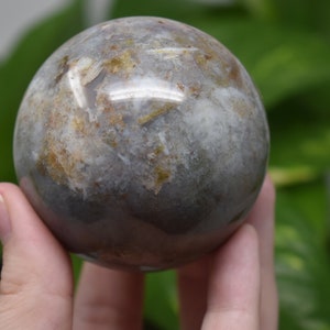 Ocean jasper sphere genuine crystal ball beautiful pastel gemstone