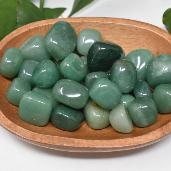 Green Aventurine tumbles natural crystal carving machine tumbled mica fuchsite inclusions aventurine gemstones little green tumbles