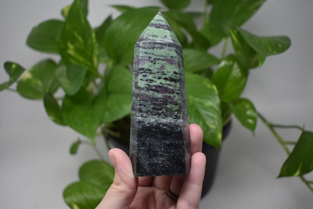 Ruby Pointstone Ruby in Zoisite Point Natural Stone Polished Crystal Tower Self ...