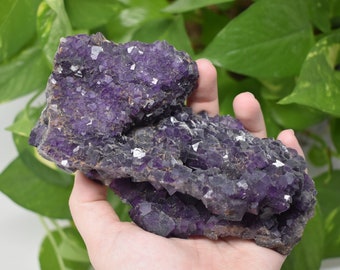 Purple Fluorite freeform geode natural cube shapes small and big shiny crystal rainbow fluorite gemstone natural stone raw fluorite specimen