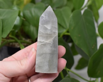 Rainbow moonstone tower natural blue flash stone self standing polished gemstone point