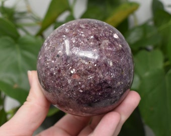 Purple Muscovite sphere flashy dark mica natural stone polished crystal ball