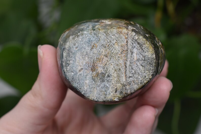 Ocean jasper free form natural blue green orbicular jasper crystal stone