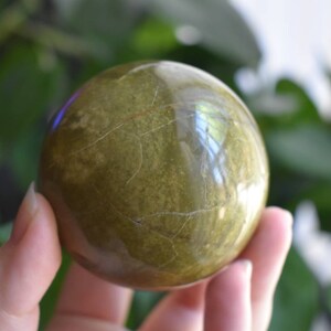 Green opal sphere natural gemstone high quality crystal ball with stand