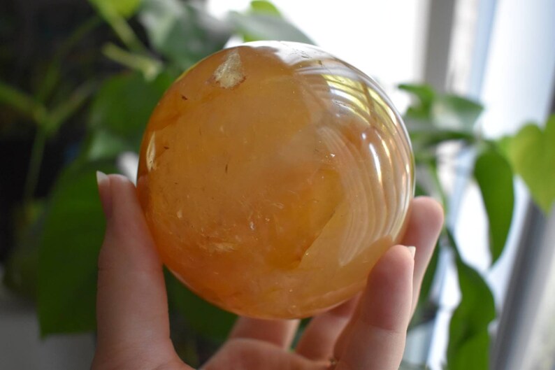 Golden healer quartz sphere natural gold crystal ball ...