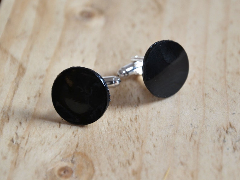 kinky men accessory BDSM wedding Patent leather cufflinks BDSM cufflinks goth wedding Suit and tie accessories Black cuff links