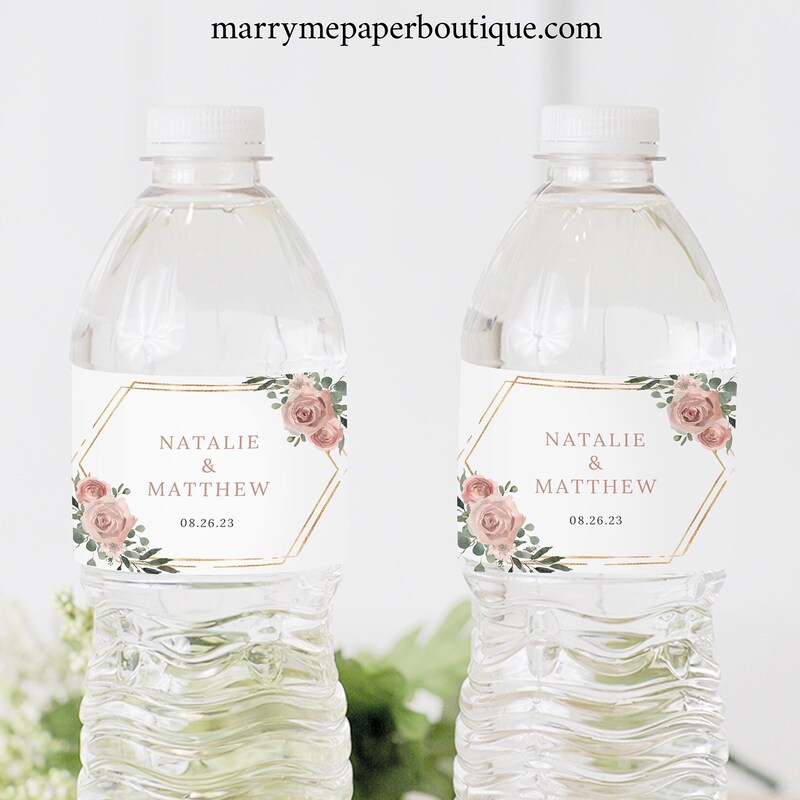 Wedding Water Bottle Labels Etsy