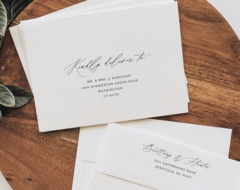 Envelope Address Template, Try Before Purchase, Stylish Script Font, Editable Instant Download