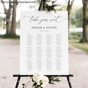 Classic Wedding Seating Chart Template, Elegant Wedding Seating Plan Sign, Printable, Editable, Templett INSTANT Download