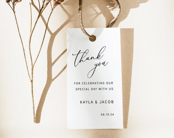 Favor Tag Template, Modern Elegance, Editable Wedding Favor Tag, Printable Wedding Tag, Elegant, Templett INSTANT Download