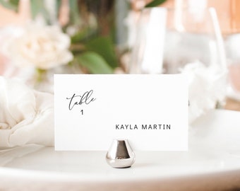 Wedding Place Card Template, Modern Elegance, Flat & Tent Place Card Options Included, Printable, Templett INSTANT Download, Editable