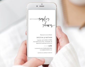 Digital Couples Shower Text Invitation Template, Modern & Contemporary, Electronic Couples Shower Invite, Templett INSTANT Download