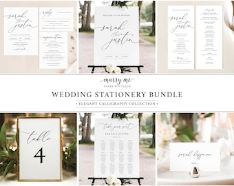 Wedding Stationery Templates, Classic & Elegant, Editable Stationery Bundle, Wedding Invitation Bundle, Printable, Templett INSTANT Download