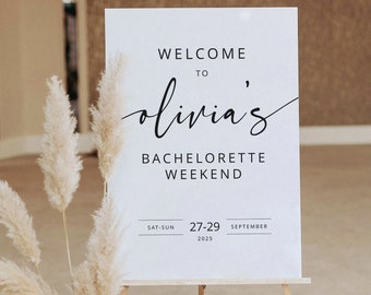 Bachelorette Party Welcome Sign Template, Modern Calligraphy, Editable, Bachelorette Party Sign, Printable, Templett INSTANT Download