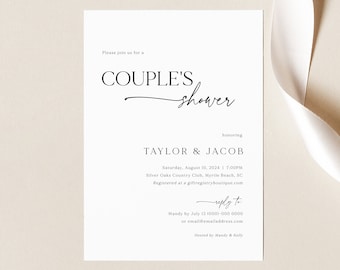 Couples Shower Invitation Template, Modern & Classic, Editable, Couples Shower Invite, Printable, Templett INSTANT Download