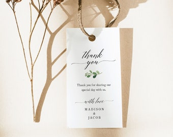 Thank You Favor Tag Template, Try Before Purchase,  Editable Instant Download, Greenery Wedding Tag Printable