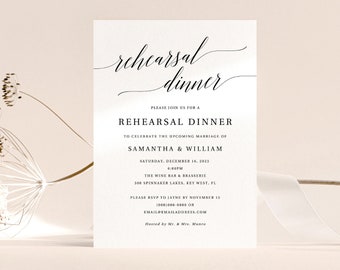 Rehearsal Dinner Invitation Template, Rustic Wedding Rehearsal Invite, Printable, Editable, Templett INSTANT Download