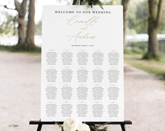 Seating Chart Template, Editable & Printable Instant Download, Templett, Try Before Purchase, Stylish Gold Script