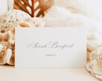 Wedding Place Card Template, Calligraphy, Flat & Tent Place Cards, Printable, Editable Place Cards, Templett INSTANT Download