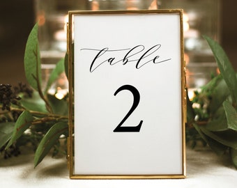 Wedding Table Number Template, Try Before Purchase,  Editable Template, Elegant Table Numbers Printable, Instant Download