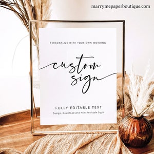 Create Multiple Signs Template, Modern Calligraphy, Templett Instant Download, Editable & Printable, Try Before Purchase