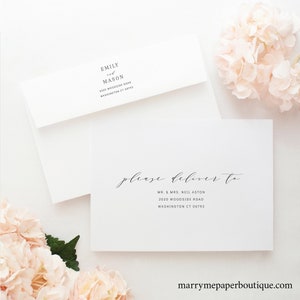 Envelope Address Template, Formal & Elegant, Editable Instant Download, Try Before Purchase image 1